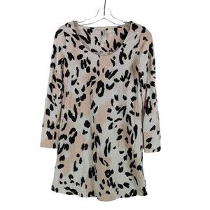 Soma Cool Nights Sleepshirt Nightgown Womens XS Long Sleeve Animal Print